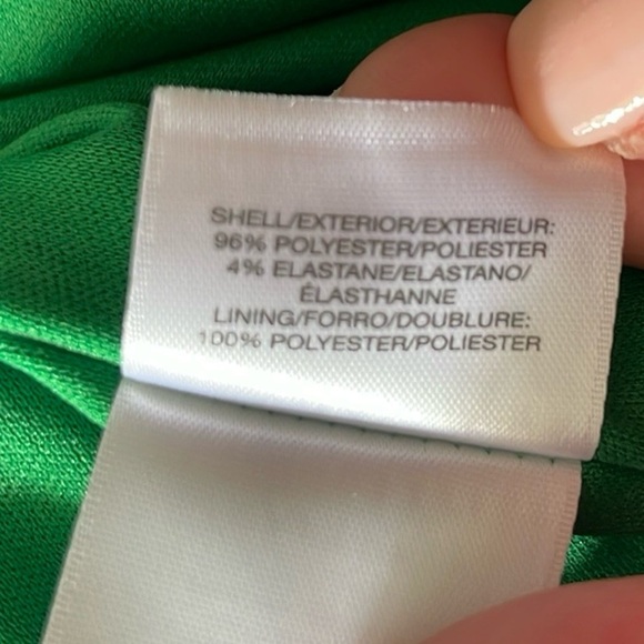 Anne Klein green faux wrap long sleeve dress sz S - Picture 6 of 6